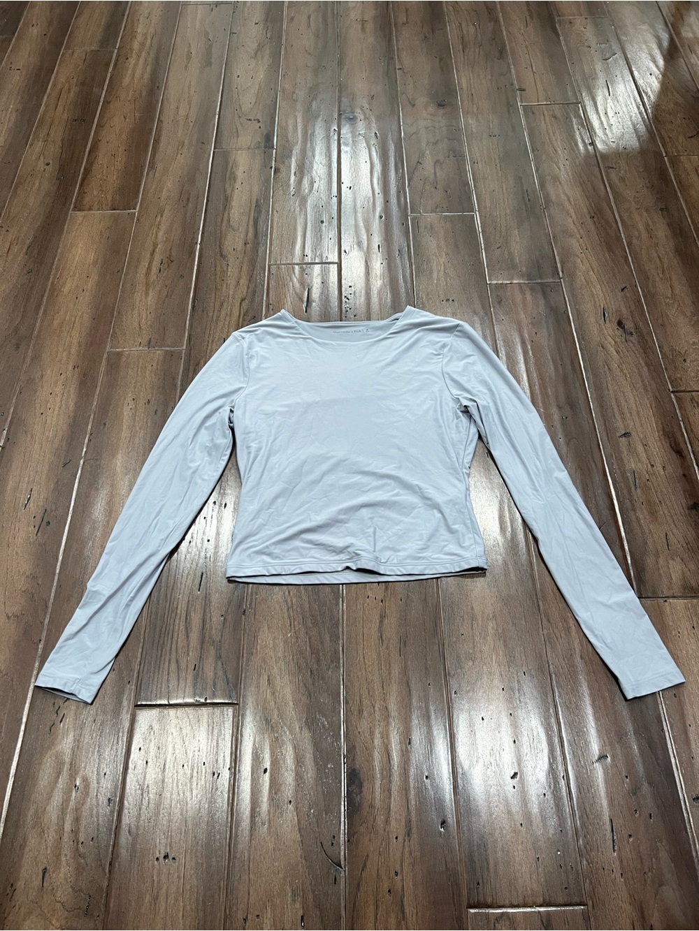 Abercrombie & Fitch Gray Long Sleeve Scoop Neck Top